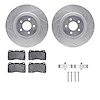 7512-54045 Drilled/Slotted Brake Rotors w/5000 Advanced Brake Pads Kit & Hardware [Silver], 2007-2011 Ford/Lincoln/Mercury/Mazda - image 1
