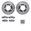 7512-54051 Drilled/Slotted Brake Rotors w/5000 Advanced Brake Pads Kit & Hardware [Silver], 1986-1993 Ford/Lincoln/Mercury/Mazda - image 1