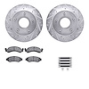 7512-54052 Drilled/Slotted Brake Rotors w/5000 Advanced Brake Pads Kit & Hardware [Silver], 1986-1988 Ford/Lincoln/Mercury/Mazda - image 1