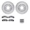 7512-54057 Drilled/Slotted Brake Rotors w/5000 Advanced Brake Pads Kit & Hardware [Silver], 1990-1994 Ford/Lincoln/Mercury/Mazda - image 1