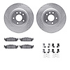 7512-54058 Drilled/Slotted Brake Rotors w/5000 Advanced Brake Pads Kit & Hardware [Silver], 2009-2010 Ford/Lincoln/Mercury/Mazda - image 1
