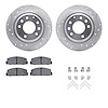 7512-54063 Drilled/Slotted Brake Rotors w/5000 Advanced Brake Pads Kit & Hardware [Silver], 2003-2005 Ford/Lincoln/Mercury/Mazda - image 1