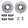 7512-54064 Drilled/Slotted Brake Rotors w/5000 Advanced Brake Pads Kit & Hardware [Silver], 1998-2002 Ford/Lincoln/Mercury/Mazda - image 1