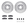 7512-54068 Drilled/Slotted Brake Rotors w/5000 Advanced Brake Pads Kit & Hardware [Silver], 2011-2014 Ford/Lincoln/Mercury/Mazda - image 1