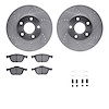 7512-54073 Drilled/Slotted Brake Rotors w/5000 Advanced Brake Pads Kit & Hardware [Silver], 2013-2018 Ford/Lincoln/Mercury/Mazda - image 1