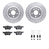 7512-54074 Drilled/Slotted Brake Rotors w/5000 Advanced Brake Pads Kit & Hardware [Silver], 2013-2020 Ford/Lincoln/Mercury/Mazda - image 1