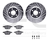 7512-54075 Drilled/Slotted Brake Rotors w/5000 Advanced Brake Pads Kit & Hardware [Silver], 2013-2019 Ford/Lincoln/Mercury/Mazda - image 1