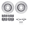 7512-54084 Drilled/Slotted Brake Rotors w/5000 Advanced Brake Pads Kit & Hardware [Silver], 2015-2020 Ford/Lincoln/Mercury/Mazda - image 1