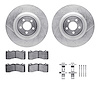 7512-54085 Drilled/Slotted Brake Rotors w/5000 Advanced Brake Pads Kit & Hardware [Silver], Fits Select Ford/Lincoln/Mercury/Maz - image 1