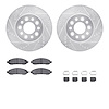 7512-54086 Drilled/Slotted Brake Rotors w/5000 Advanced Brake Pads Kit & Hardware [Silver], 2004-2007 Ford/Lincoln/Mercury/Mazda - image 1