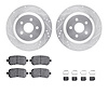 7512-54087 Drilled/Slotted Brake Rotors w/5000 Advanced Brake Pads Kit & Hardware [Silver], 2004-2007 Ford/Lincoln/Mercury/Mazda - image 1