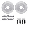 7512-54089 Drilled/Slotted Brake Rotors w/5000 Advanced Brake Pads Kit & Hardware [Silver], 2003-2005 Ford/Lincoln/Mercury/Mazda - image 1