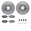 7512-54090 Drilled/Slotted Brake Rotors w/5000 Advanced Brake Pads Kit & Hardware [Silver], 2009-2019 Ford/Lincoln/Mercury/Mazda - image 1