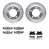 7512-54094 Drilled/Slotted Brake Rotors w/5000 Advanced Brake Pads Kit & Hardware [Silver], 1994-1996 Ford/Lincoln/Mercury/Mazda - image 1