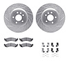 7512-54098 Drilled/Slotted Brake Rotors w/5000 Advanced Brake Pads Kit & Hardware [Silver], 2011-2012 Ford/Lincoln/Mercury/Mazda - image 1