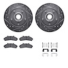 7512-54107 Drilled/Slotted Brake Rotors w/5000 Advanced Brake Pads Kit & Hardware [Silver], 1998-2002 Ford/Lincoln/Mercury/Mazda - image 1