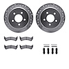 7512-54109 Drilled/Slotted Brake Rotors w/5000 Advanced Brake Pads Kit & Hardware [Silver], 1995-2002 Ford/Lincoln/Mercury/Mazda - image 1