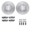 7512-54119 Drilled/Slotted Brake Rotors w/5000 Advanced Brake Pads Kit & Hardware [Silver], 1999-2004 Ford/Lincoln/Mercury/Mazda - image 1