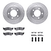 7512-54120 Drilled/Slotted Brake Rotors w/5000 Advanced Brake Pads Kit & Hardware [Silver], 1997-2002 Ford/Lincoln/Mercury/Mazda - image 1