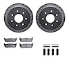 7512-54121 Drilled/Slotted Brake Rotors w/5000 Advanced Brake Pads Kit & Hardware [Silver], 1997-2004 Ford/Lincoln/Mercury/Mazda - image 1