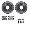 7512-54122 Drilled/Slotted Brake Rotors w/5000 Advanced Brake Pads Kit & Hardware [Silver], 1997-2004 Ford/Lincoln/Mercury/Mazda - image 1
