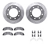 7512-54123 Drilled/Slotted Brake Rotors w/5000 Advanced Brake Pads Kit & Hardware [Silver], 1999-1999 Ford/Lincoln/Mercury/Mazda - image 1