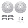 7512-54124 Drilled/Slotted Brake Rotors w/5000 Advanced Brake Pads Kit & Hardware [Silver], 1999-2002 Ford/Lincoln/Mercury/Mazda - image 1