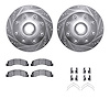 7512-54125 Drilled/Slotted Brake Rotors w/5000 Advanced Brake Pads Kit & Hardware [Silver], 1999-2002 Ford/Lincoln/Mercury/Mazda - image 1