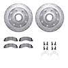 7512-54128 Drilled/Slotted Brake Rotors w/5000 Advanced Brake Pads Kit & Hardware [Silver], 2003-2005 Ford/Lincoln/Mercury/Mazda - image 1