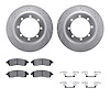 7512-54130 Drilled/Slotted Brake Rotors w/5000 Advanced Brake Pads Kit & Hardware [Silver], 1999-2004 Ford/Lincoln/Mercury/Mazda - image 1