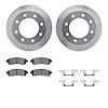 7512-54131 Drilled/Slotted Brake Rotors w/5000 Advanced Brake Pads Kit & Hardware [Silver], 1999-2005 Ford/Lincoln/Mercury/Mazda - image 1