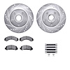 7512-54134 Drilled/Slotted Brake Rotors w/5000 Advanced Brake Pads Kit & Hardware [Silver], 1992-1997 Ford/Lincoln/Mercury/Mazda - image 1