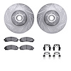 7512-54140 Drilled/Slotted Brake Rotors w/5000 Advanced Brake Pads Kit & Hardware [Silver], 2003-2005 Ford/Lincoln/Mercury/Mazda - image 1