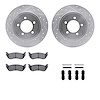 7512-54145 Drilled/Slotted Brake Rotors w/5000 Advanced Brake Pads Kit & Hardware [Silver], 2002-2005 Ford/Lincoln/Mercury/Mazda - image 1