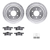 7512-54149 Drilled/Slotted Brake Rotors w/5000 Advanced Brake Pads Kit & Hardware [Silver], 2002-2006 Ford/Lincoln/Mercury/Mazda - image 1