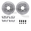 7512-54153 Drilled/Slotted Brake Rotors w/5000 Advanced Brake Pads Kit & Hardware [Silver], 2010-2017 Ford/Lincoln/Mercury/Mazda - image 1
