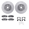 7512-54155 Drilled/Slotted Brake Rotors w/5000 Advanced Brake Pads Kit & Hardware [Silver], 2004-2008 Ford/Lincoln/Mercury/Mazda - image 1