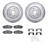 7512-54156 Drilled/Slotted Brake Rotors w/5000 Advanced Brake Pads Kit & Hardware [Silver], 2004-2008 Ford/Lincoln/Mercury/Mazda - image 1