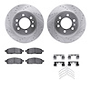 7512-54159 Drilled/Slotted Brake Rotors w/5000 Advanced Brake Pads Kit & Hardware [Silver], 2009-2009 Ford/Lincoln/Mercury/Mazda - image 1