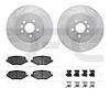 7512-54163 Drilled/Slotted Brake Rotors w/5000 Advanced Brake Pads Kit & Hardware [Silver], 2013-2016 Ford/Lincoln/Mercury/Mazda - image 1