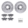 7512-54165 Drilled/Slotted Brake Rotors w/5000 Advanced Brake Pads Kit & Hardware [Silver], 2013-2020 Ford/Lincoln/Mercury/Mazda - image 1