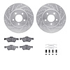 7512-54172 Drilled/Slotted Brake Rotors w/5000 Advanced Brake Pads Kit & Hardware [Silver], 2009-2012 Ford/Lincoln/Mercury/Mazda - image 1