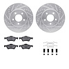 7512-54174 Drilled/Slotted Brake Rotors w/5000 Advanced Brake Pads Kit & Hardware [Silver], 2009-2012 Ford/Lincoln/Mercury/Mazda - image 1
