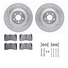 7512-54176 Drilled/Slotted Brake Rotors w/5000 Advanced Brake Pads Kit & Hardware [Silver], 2016-2018 Ford/Lincoln/Mercury/Mazda - image 1