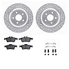 7512-54177 Drilled/Slotted Brake Rotors w/5000 Advanced Brake Pads Kit & Hardware [Silver], 2016-2018 Ford/Lincoln/Mercury/Mazda - image 1
