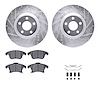 7512-54178 Drilled/Slotted Brake Rotors w/5000 Advanced Brake Pads Kit & Hardware [Silver], 2017-2020 Ford/Lincoln/Mercury/Mazda - image 1