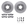 7512-54184 Drilled/Slotted Brake Rotors w/5000 Advanced Brake Pads Kit & Hardware [Silver], 2006-2010 Ford/Lincoln/Mercury/Mazda - image 1