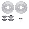 7512-54185 Drilled/Slotted Brake Rotors w/5000 Advanced Brake Pads Kit & Hardware [Silver], Fits Select Ford/Lincoln/Mercury/Maz - image 1