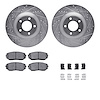 7512-54188 Drilled/Slotted Brake Rotors w/5000 Advanced Brake Pads Kit & Hardware [Silver], 2007-2015 Ford/Lincoln/Mercury/Mazda - image 1