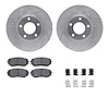 7512-54189 Drilled/Slotted Brake Rotors w/5000 Advanced Brake Pads Kit & Hardware [Silver], 2007-2008 Ford/Lincoln/Mercury/Mazda - image 1
